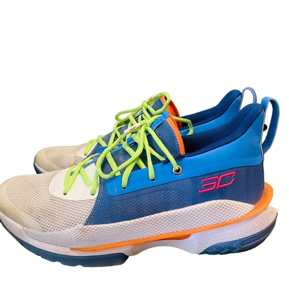 Under Armour UA Curry 7 Mens 13 SUPER SOAKER Basketball Shoes - Picture 2 of 6